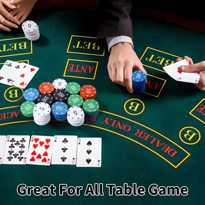 100PC Poker Chips - Plastic Learning Counters Chips with Acrylic Storage Case for Texas Hold'em Blackjack, Math Games & Counting Activities