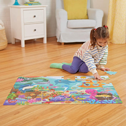 B. toys – Under The Sea Floor Puzzle – Kids Puzzles Jigsaw Puzzles – 48 Pieces Kids Puzzle with Ocean Animals – Educational 24 x 36-Inch Learning Toy for 3+ Years – Colorful Marine Life Adventure-Inch