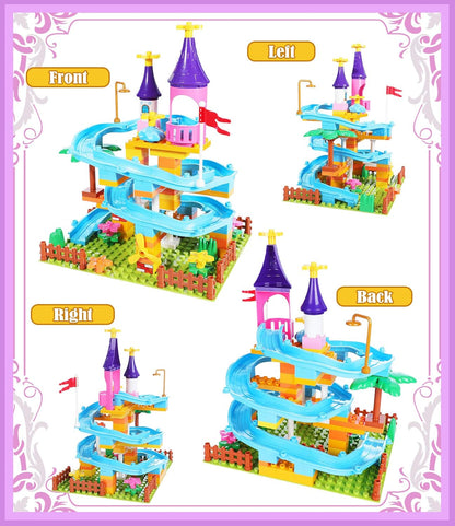 Marble Run Toy Building Sets, 86Pcs Castle Building Blocks for Age 3+, Marbles Track Building Toys, Large Building Bricks Race Track STEM Educational Toys for Toddler Boy Girl Birthday Toys Gifts