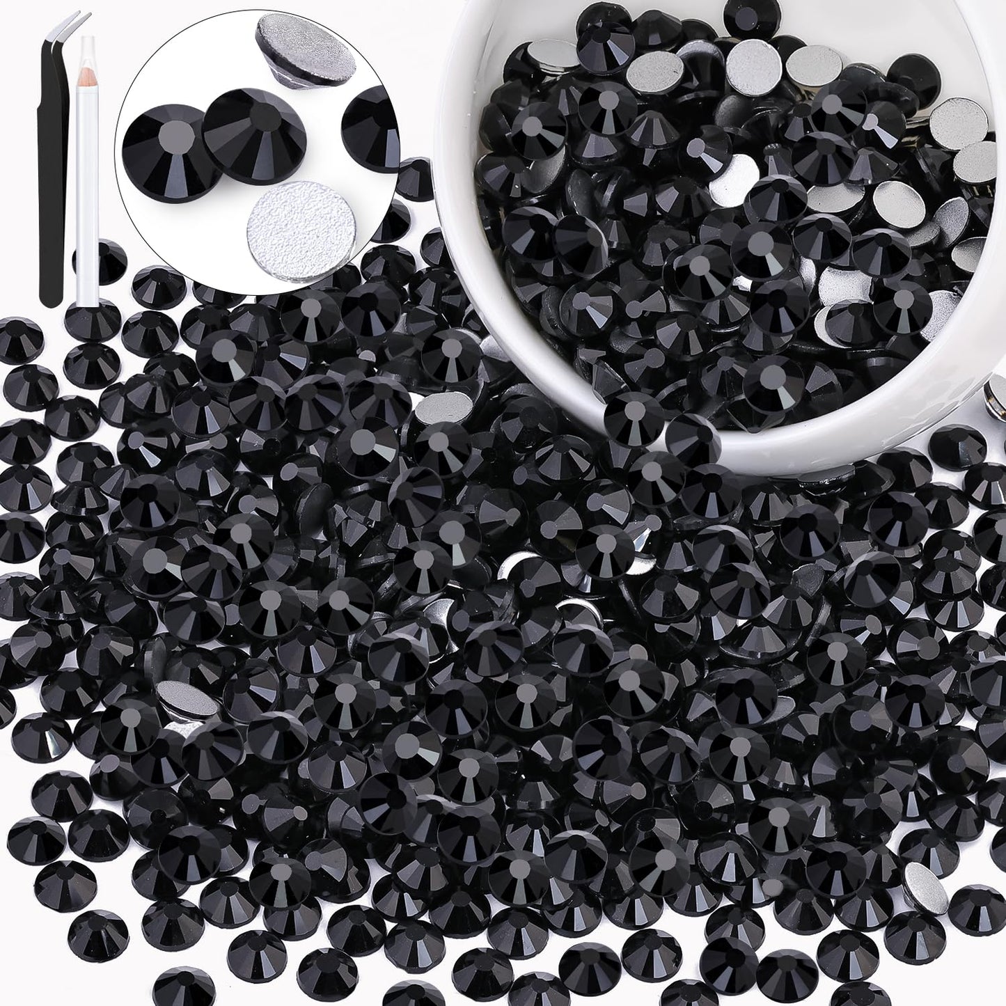 5000PCS SS6/2mm Glass Crystal Rhinestones (Clear), Bedazzling Flatback Rhinestones for Crafting DIY Crafts Nail Art Makeup Decoration, Gems Diamond Charms for Tumbler Shoes Clothing Mug