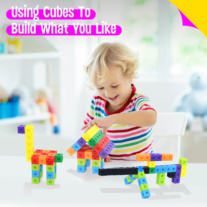 SpriteGru Math Linking Cubes, Math Cubes Manipulatives with Activity Cards Linking Cube Math Counters for Kids Kindergarten Learning Activities