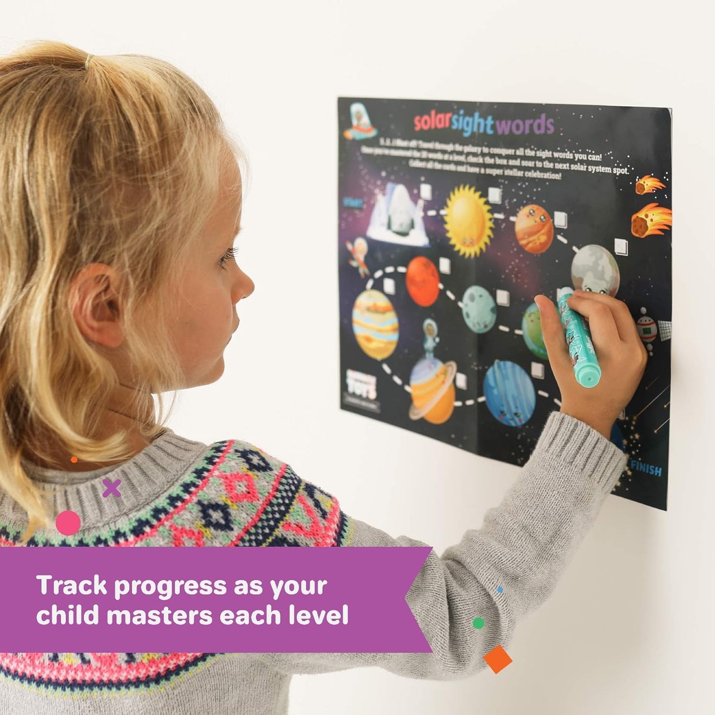 Solar Sight Words Flash Cards Kindergarten - 220 Reading Flash Cards for Kids Ages 4-8, Kindergarten Homeschool Supplies, Learn to Read Games for Kids Ages 5-7, 220 Dolch Sight Words