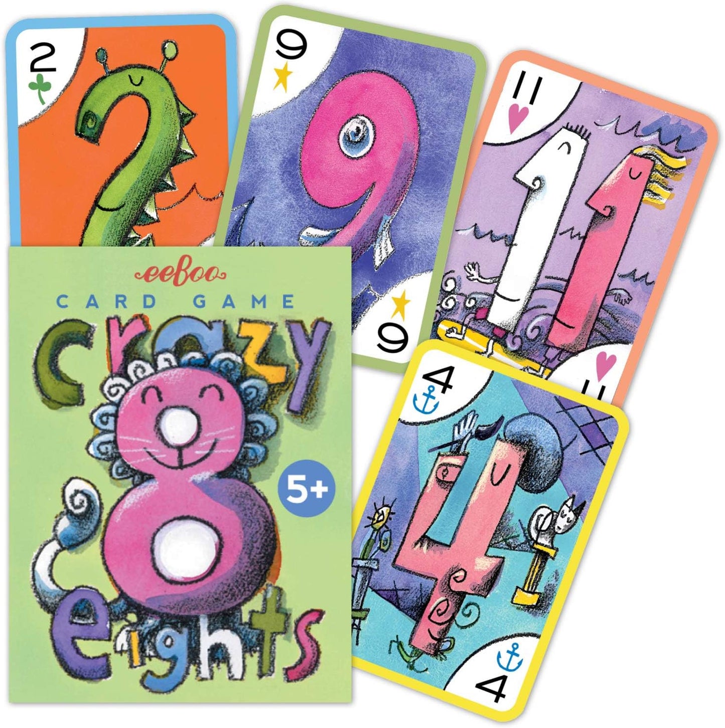 eeBoo Old Maid Playing Card Game - 50 Career Themed Cards, Classic Matching Card Game, Durable Oversized Cards, Screen-Free Fun, Ages 5+