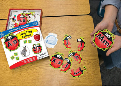 Carson Dellosa Education Lady Bug Letters Game, 26 2-Sided Ladybugs and Leaves Alphabet Puzzle, abc Kindergarten and Preschool Learning Activities for Toddlers Ages 4+
