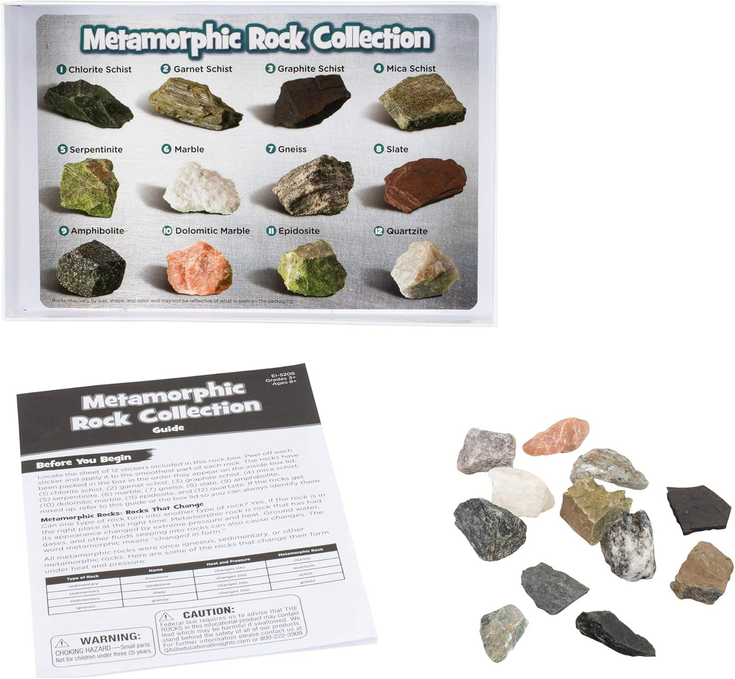 Educational Insights Complete Rock, Mineral, & Fossil Collection - Educational Science Kits for Kids, Classroom Rock Collection, Geology Kit, STEM Sets and Gifts for Boys and Girls Ages 8+