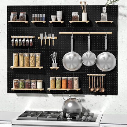 Peg Board, 4PCS Metal Pegboard Wall Organizer. Heavy Duty Pegboard, Peg Boards, Pegboard for Walls, White Pegboard for Garage Craft Room Workbench Office Kitchen Tool Organization, 12"*12"