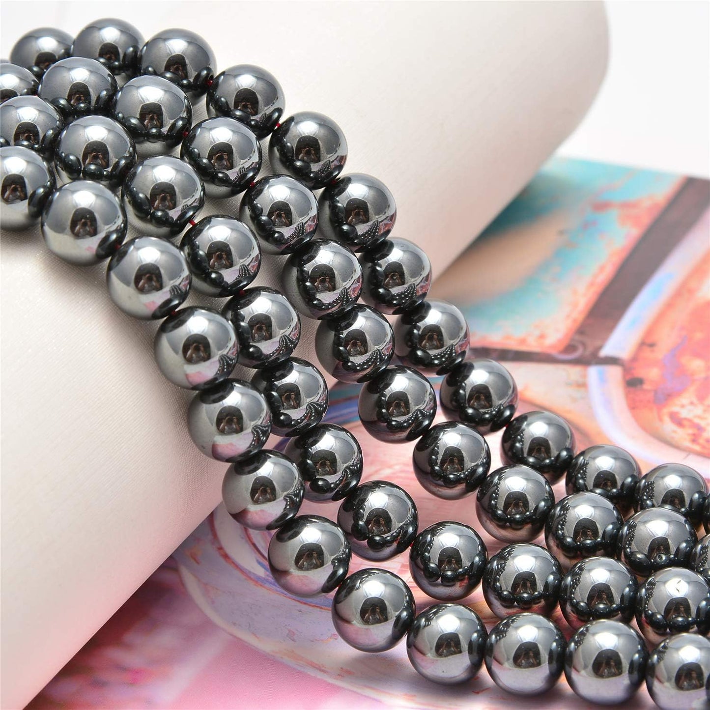 NCB 100pcs Original Natural Stone Beads Gemstone Round Loose Beads 6mm 8mm 10mm (Blue Aventurine, 6mm 100Beads) - Colors A