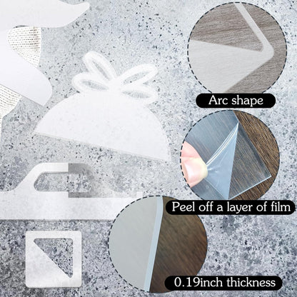 Router Templates, 4pcs Acrylic Charcuterie Board Handle Template, LYMOI Clear Cut Board Thick Handle Template, Angled Curvy Tracing Stencils Cut Guide Tools for Kitchen Woodworking. (Style 1)