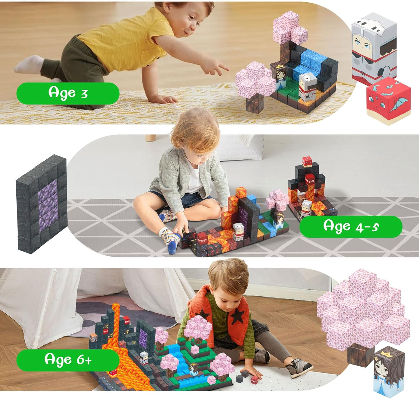 Mini Magnetic Tiles,78PCS Travel Magnetic Tiles Set with Iron Box,Portable Building Blocks for Kids Ages 3+,Car Airplane Travel Essentials Kids Toy,Creative STEM Toys Birthday Gift for Boys & Girls