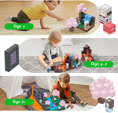 Mini Magnetic Tiles,78PCS Travel Magnetic Tiles Set with Iron Box,Portable Building Blocks for Kids Ages 3+,Car Airplane Travel Essentials Kids Toy,Creative STEM Toys Birthday Gift for Boys & Girls