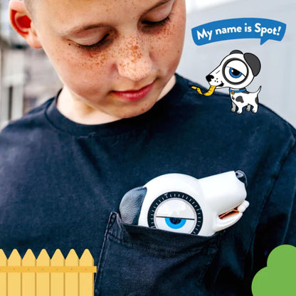 Handy Famm Roscoe the Dog 4-in-1 Kids Tape Measure with Adjustable Level Eye, Angle Finder & Eraser Ears – Montessori STEM Educational Toy for Children Ages 3+, Real Measuring Tool for Learning