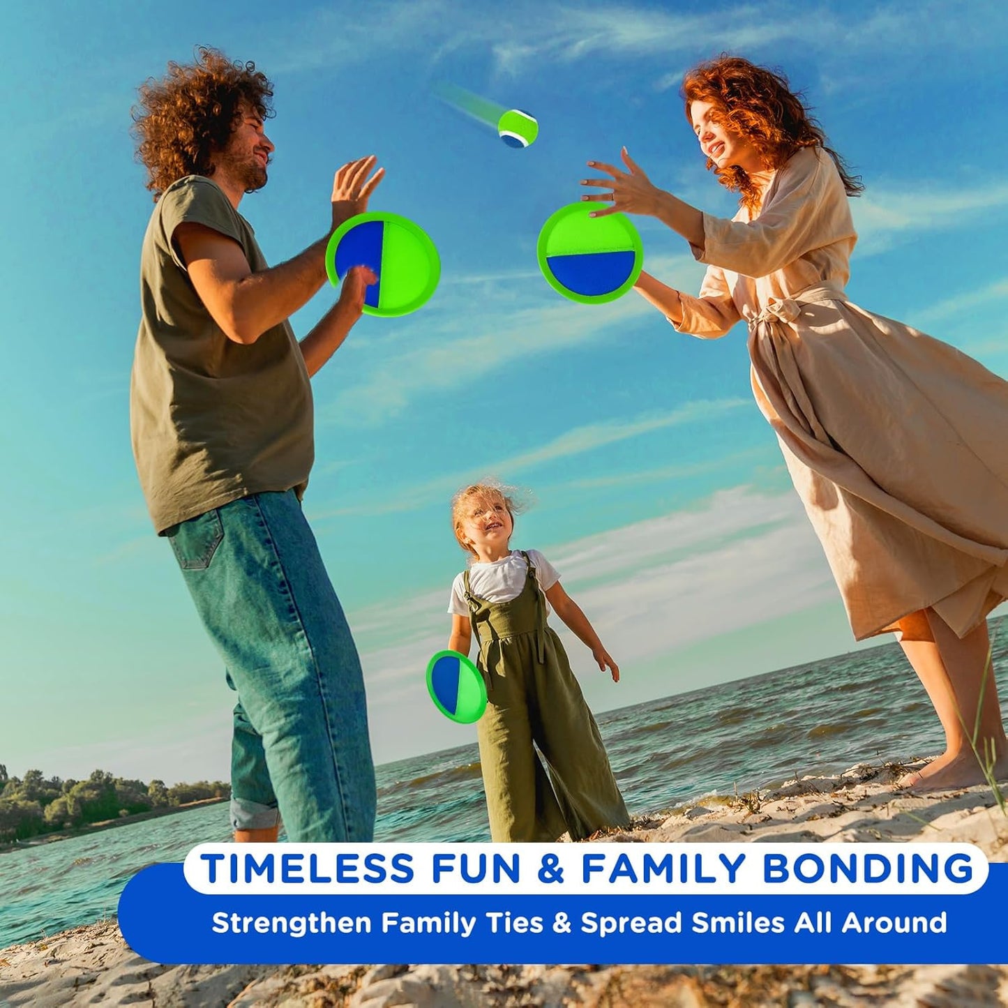 Ayeboovi Toss and Catch Ball Set Boys Toys Outdoor Toys Yard Games Outside Games Beach Toys for Kids Ball and Catch Game with 4 Paddles and 4 Balls [Upgraded Version]