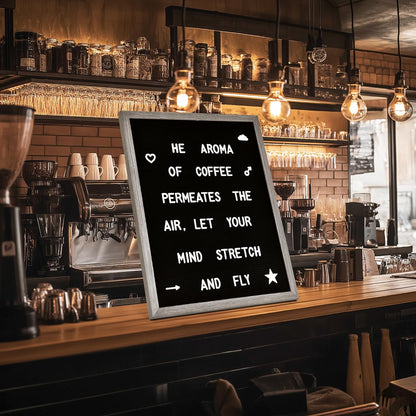Felt Letter Board with 478 Letters, Numbers & Symbols - 16 x 20 inch Large Changeable Message Board with Wooden Frame Wall Mount Hook,2 Canvas Bags,Wood Stand (Black Board & Wood Frame)