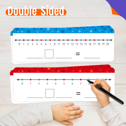 8 Packs Magnetic Number Line Boards, Dry Erase Writable and Erasable Math Board Addition & Subtraction White Board Magnets for Kids, Students, Classroom and Home (Each Measures 12” x 3.5”)