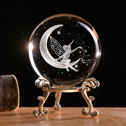 IFOLAINA 3D Solar System Crystal Ball 60mm Laser Engraved Glass Sphere Home Decor with Stand Solar System Planet Model Decor Space Universe Gifts for Astronomy Lovers