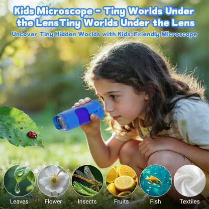1000X Handheld Microscope for Kids: Pocket Digital Microscope with 1080P&2.0''IPS Screen&Photo/Video - Portable Edu Science Kits for Girls Boys - STEM Toys Birthday Gifts Ages 3-6 6-12(Orange)