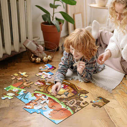 Jumbo Floor Puzzle for Kids, Large Jigsaw Puzzles 24 Piece for Kids Ages 3-5,Preschool Learning & Education Toys, Gifts for 4-8 Year Old Boys and Girls (Jungle Animals)