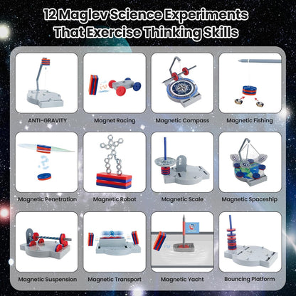 12-in-1 Anti Gravity Magnetic Levitation Science Kit Toy for Adolescent,Educational Physics Magnet Toys Gift for Kids Boys Girls Ages 8+