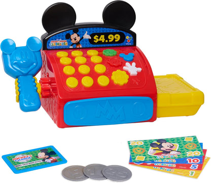 Disney Jr. Mickey Mouse Cash Register Playset – Interactive Pretend Play Toy with Sounds & Play Money, Fun Easter Basket Gift for Preschool Kids