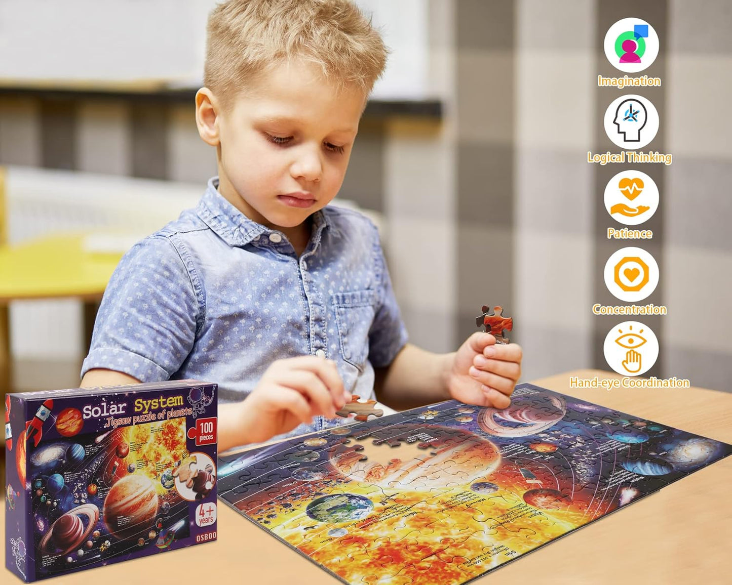 Jigsaw Puzzles for Kids Ages 3-5, 4-8, 6-8 Boys Girls - 60 Piece Construction Site - Large Piece Children Floor Jigsaw Puzzles - Science Educational Toys for 3 4 5 6 7 8 Years Old