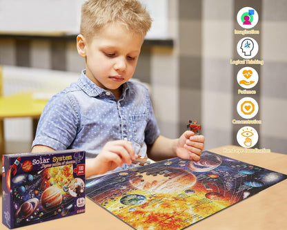 Jigsaw Puzzles for Kids Ages 3-5, 4-8, 6-8 Boys Girls - 60 Piece Construction Site - Large Piece Children Floor Jigsaw Puzzles - Science Educational Toys for 3 4 5 6 7 8 Years Old