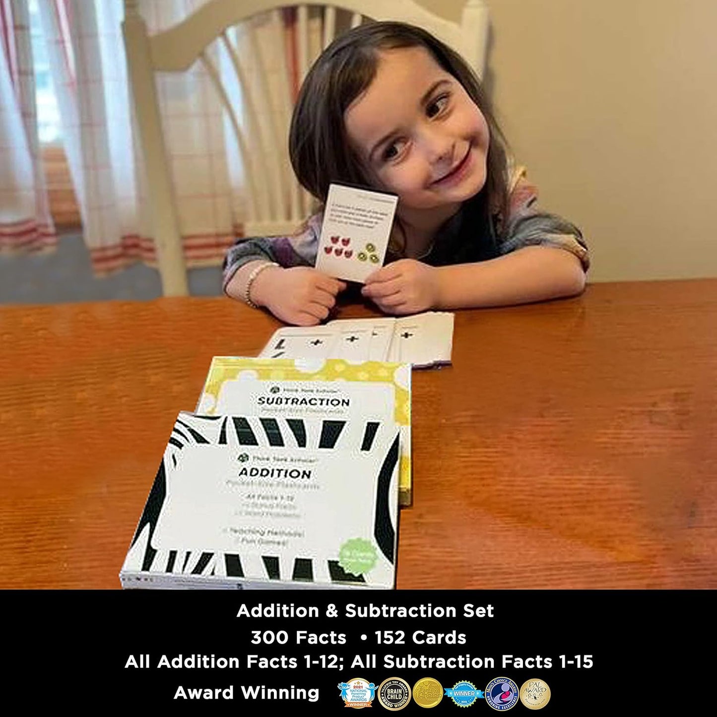 Think Tank Scholar 346 Addition and Subtraction Flash Cards Set (Award Winning) All Facts Color Coded, for Kids in Kindergarten, 1st, 2nd, 3rd Grade Class or Homeschool - Games & Chart
