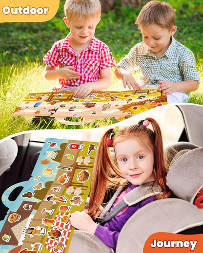 Walenced Reusable Sticker Book for Toddlers, Stickers for Kids, Toddler Sticker Book, Toddler Craft Activities, Toddler Travel Toys Ages 3 and Up Boy Girl Birthday Gifts