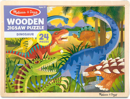 Melissa & Doug Under The Sea Ocean Animals Wooden Jigsaw Puzzle with Storage Tray (24 pcs)