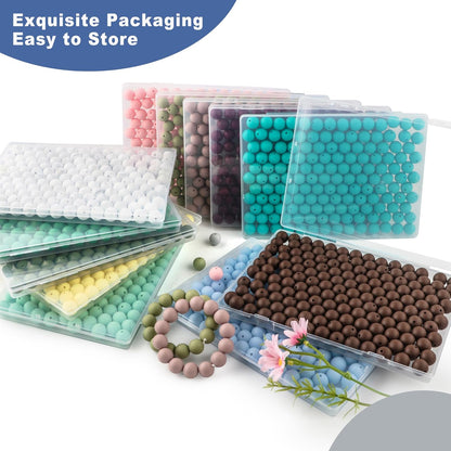 65Pcs 19mm Silicone Beads for Keychain Making Bracelet Necklace, Bulk Round Silicone Beads for Pens（Christmas Green） - Colors A