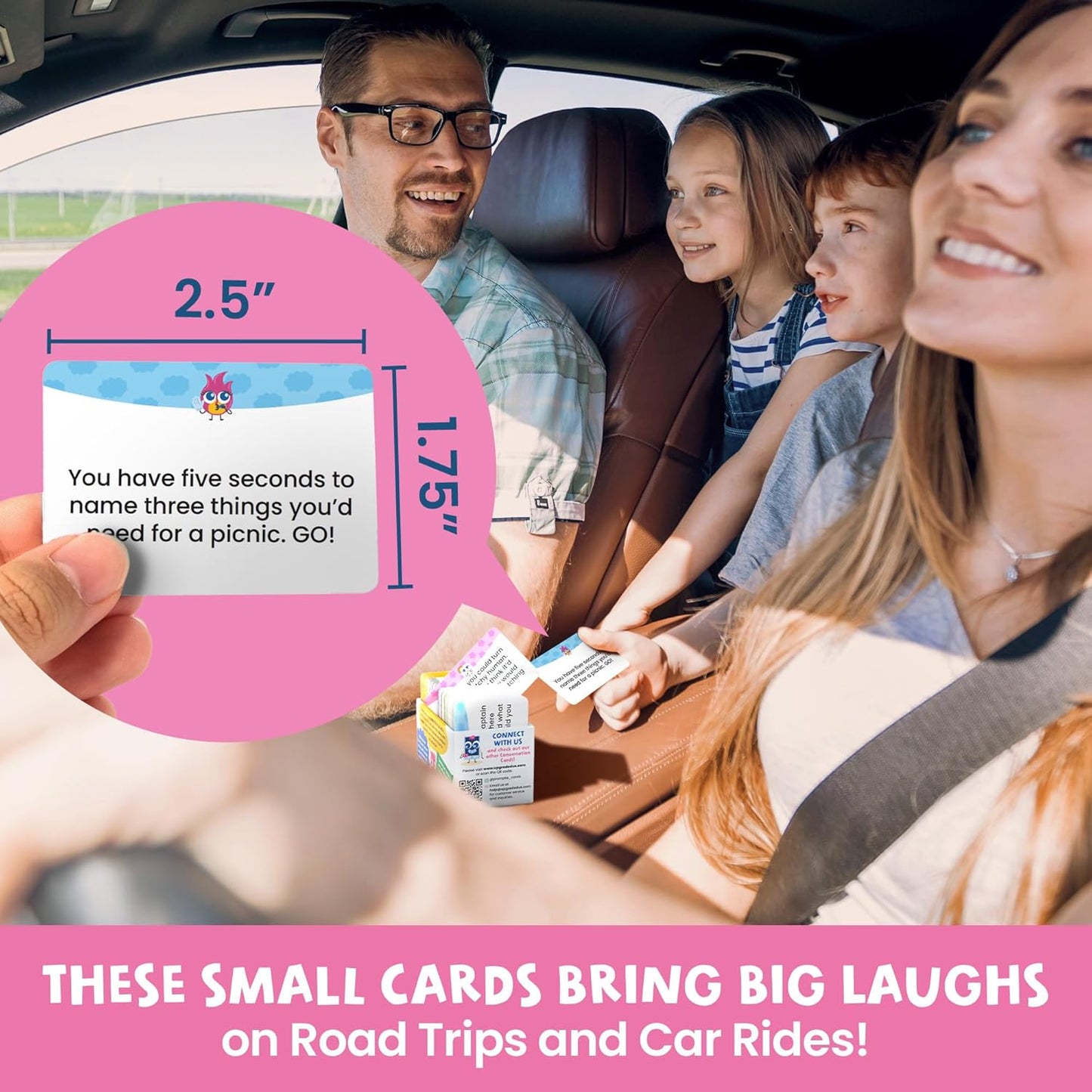 400 Silly Conversation Cards for Kids - 2.5" x 1.75" Cards with Interactive Activities and Funny Questions for Kids - Great for Hanging Out at Home, Long Road Trips, and Family Dinner Quality Time
