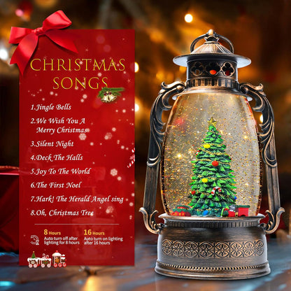 Large Christmas Snow Globes, 13.8" Cardinal Musical Snow Globe 8 Songs 6H Timer Music Box Dual Power Snowglobes for Kids Adults Red Truck Christmas Lantern Lighted Christmas Decor Indoor Gifts