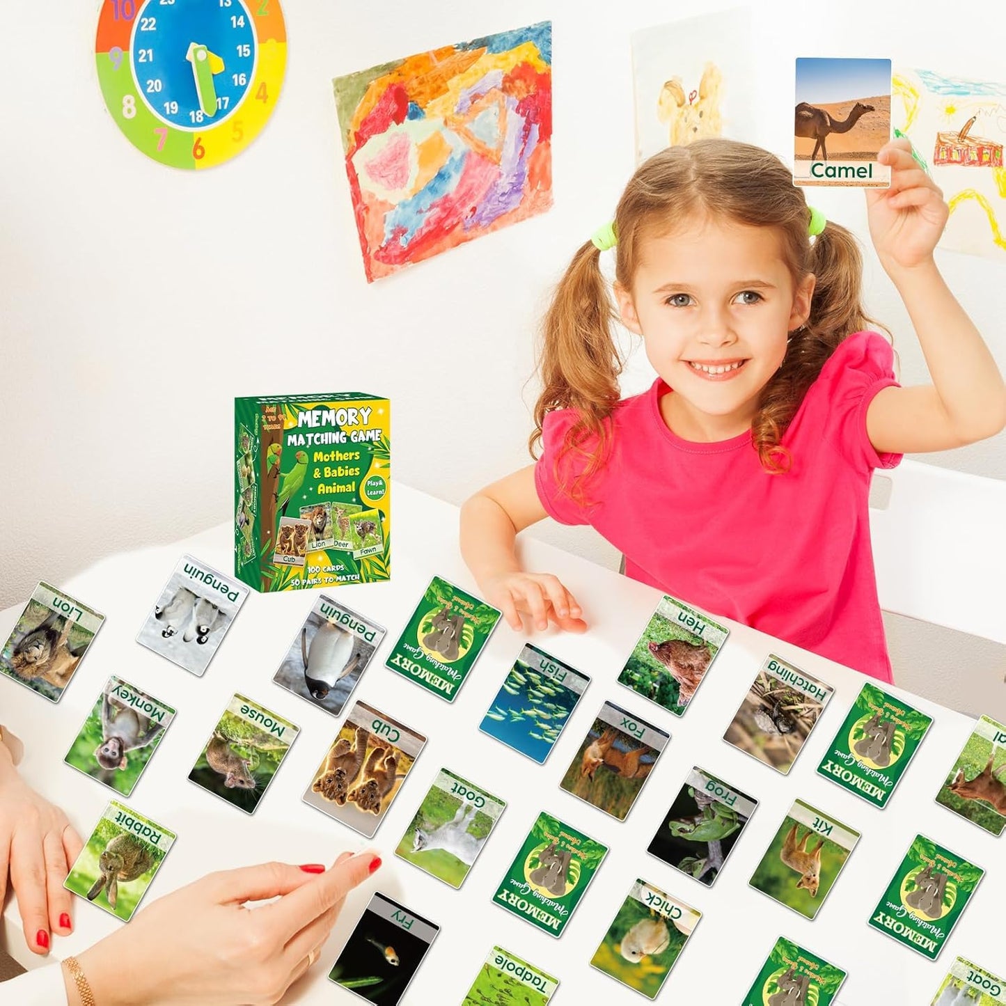 gisgfim 100 PCS Memory Matching Game Famous Paintings Concentration Memory Card for Adults Learning Educational Game A Fun & Fast Artworks Theme Matching Games