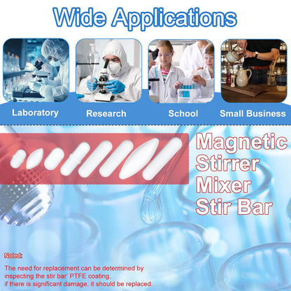 Magnetic Stir Bars with Magnetic Retriever Set, Lab Mixed Size PTFE Magnetic Stirrer Mixer Stir Bars PTFE Stiring Rod, 8x35mm, 8x30mm, 8x28mm, 7x30mm Magnetism for Laboratory Home DIY Project