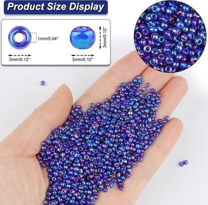 10100 Pcs Size 11/0 Glass Seed Beads, 2 mm Dark Green Small Mini Spacer Loose Pony Beads for Jewelry Making and DIY Crafts - Colors A