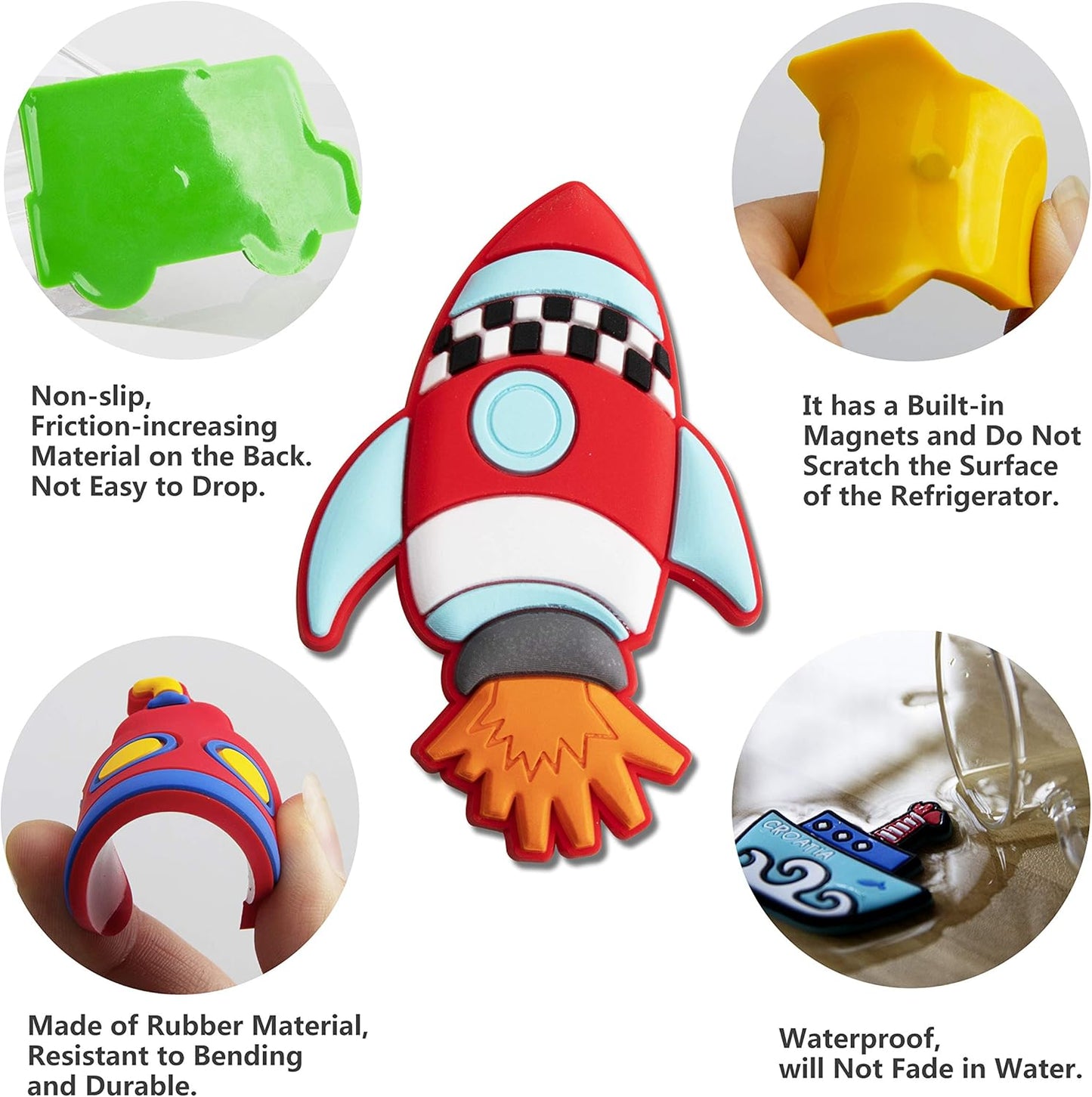 WISESTAR 26PCS Transports Rubber Fridge Magnets for Kids- Aircraft, Boat, Vehicle, Car Refrigerator Magnet for Whiteboard - Educational Toy Tool School Prize Birthday Gift- Kids Over 3 Years