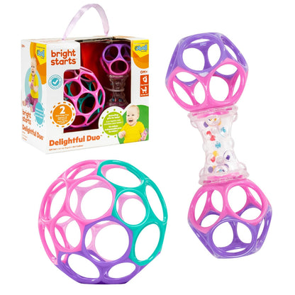 Bright Starts Soothers & Shakers 7pc Gift Set - BPA-Free Baby Rattles, Teethers and Stroller Toys, Unisex, Newborn+