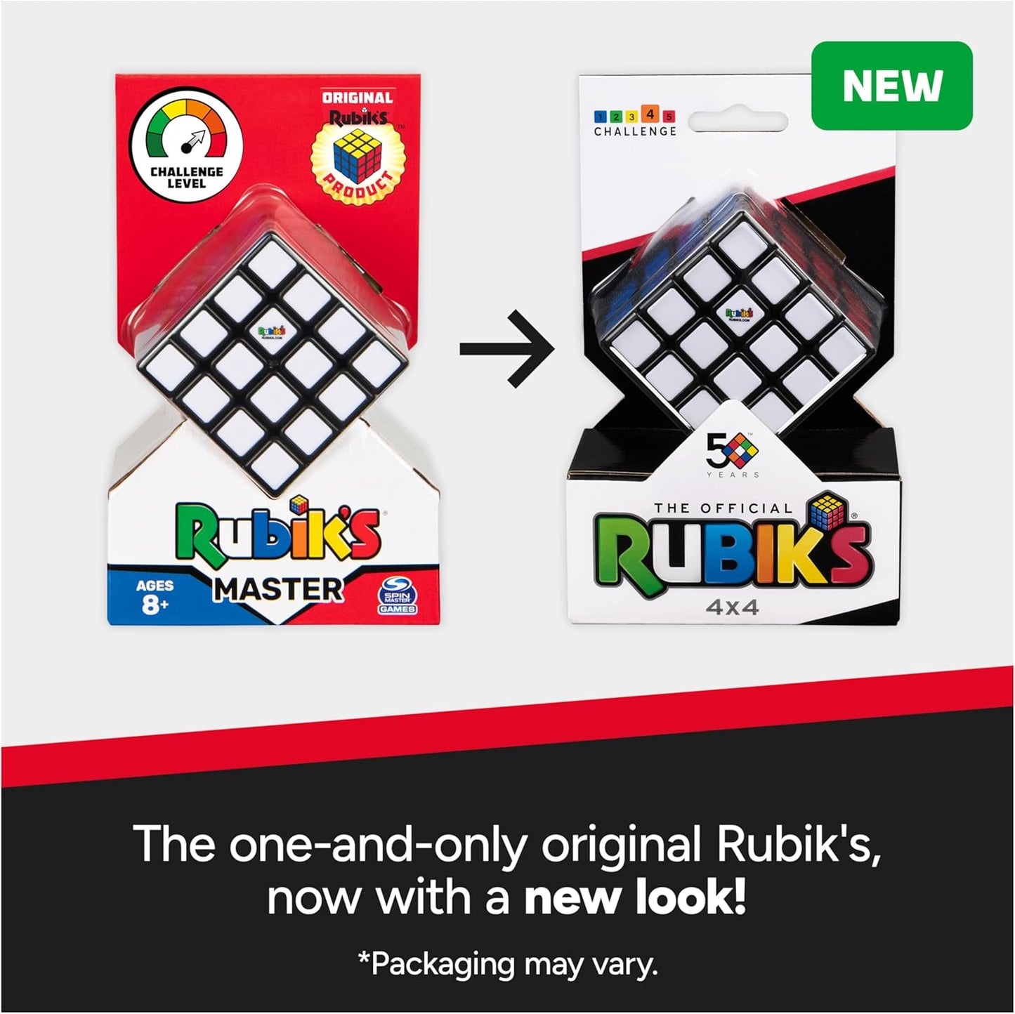 Rubik’s Cube, Special Retro 50th Anniversary Edition, Original 3x3 Cube Collectible & Desk Décor, Problem-Solving Brain Teaser, Fidget Toy, Sensory Puzzle for Adults, Teens, Kids, for Ages 8 & Up