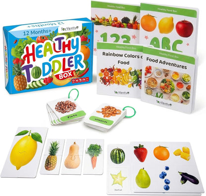 Preschool Montessori Learning Kit With Busy Book For Toddlers 1-3- Baby Flash Cards - Quiet Activity Books - Puzzles Ages 2-4 - Flashcards 3-5 Years - 1 Year Old Boy Gifts -1st Birthday Toys For Girls