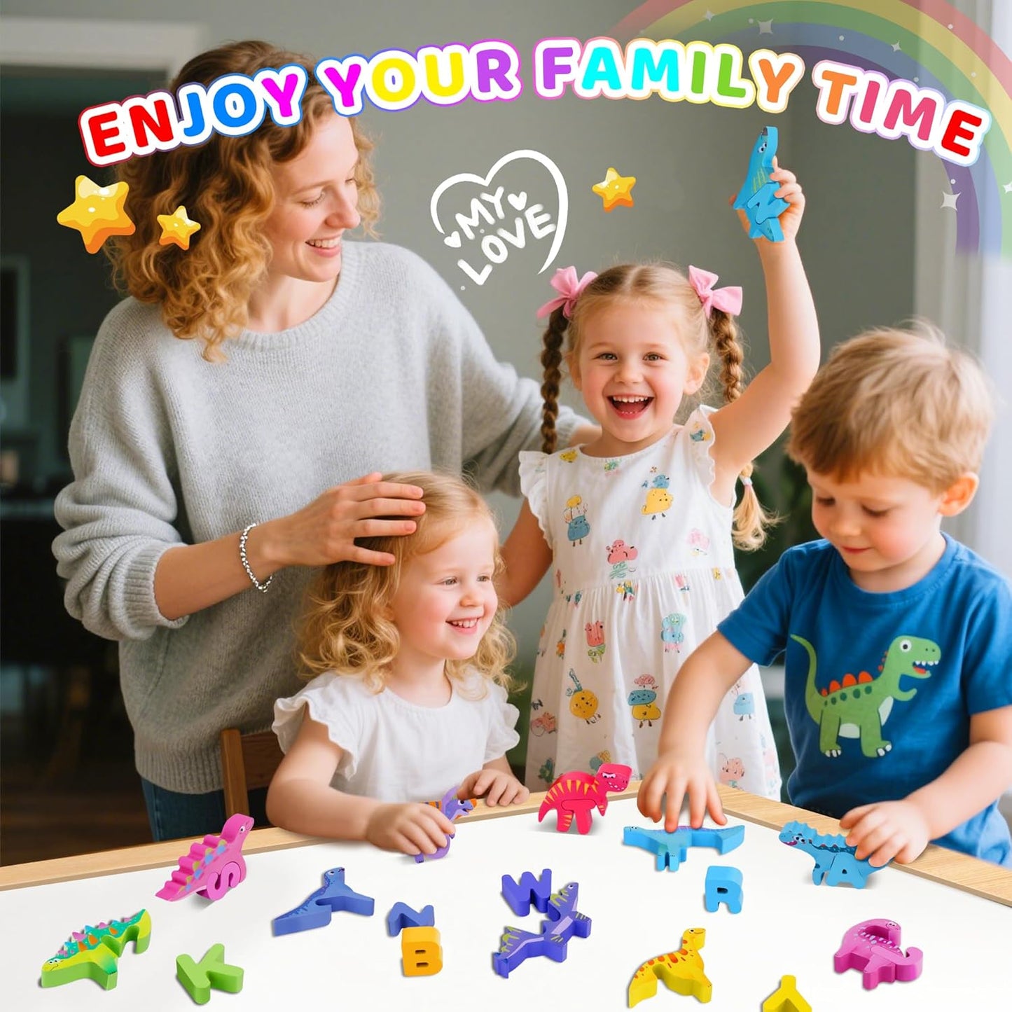 Wooden Toddler Puzzles, Montessori Toys ABC Alphabet Puzzle for Kids Ages 3-5, Cute Animal Shape Letters Matching Game, Preschool Learning Educational Toys Gift for Girls Boys 3 4 5 Years Old