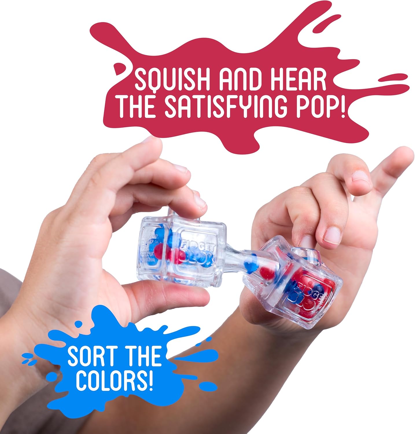 Goliath Fidget Blox 3 Pack with Backpack Clip (Amazon Exclusive) | Sound, Touch, Vision Sensory Fidget Toys | from The Makers of Jelly Blox | Safe & Reliable | Ages 5+