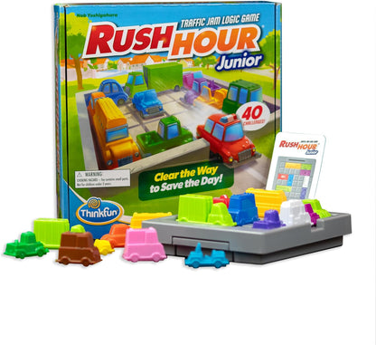 ThinkFun Rush Hour Junior - Classic Traffic Jam Logic Game - New Look for 2024 - STEM Toy for Kids - Engaging Puzzles for Ages 5 and Up - Junior Edition - MESH Accredited