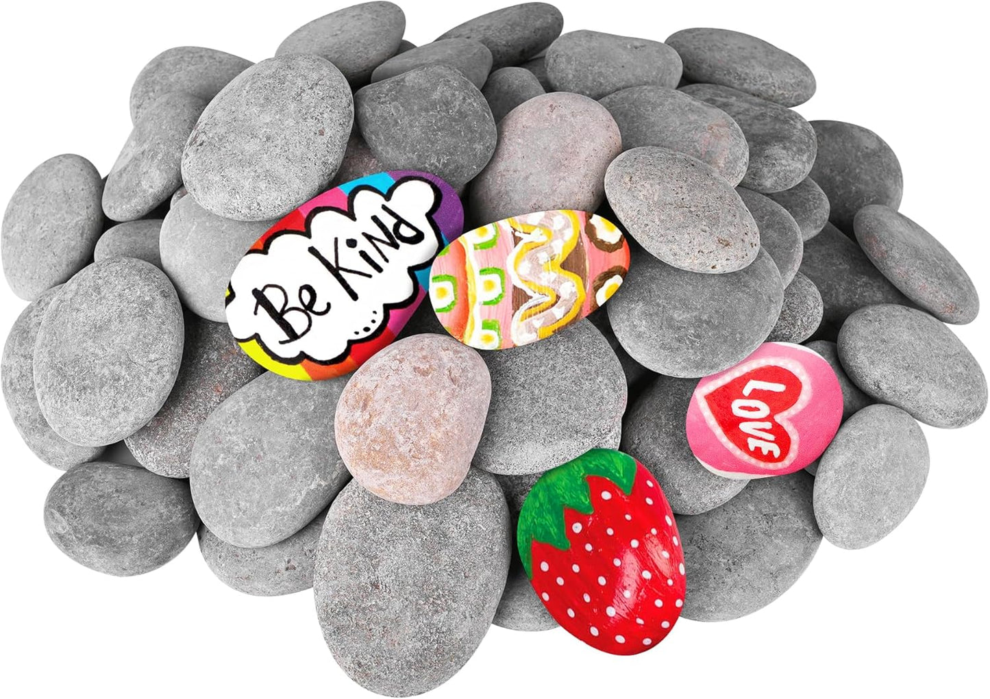 River Rocks for Painting 45 Pcs Large 2-3 Inch Flat Smooth Painting Stones Craft Rock to Paint for Kids Crafts Painting Bulk