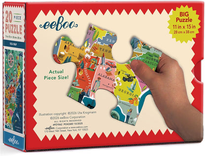 eeBoo 20 Piece Giant Floor Puzzle - Learn The Alphabet Children's Puzzle Letters & Object Themed, Large Pieces for Small Hands to Develop Motor Skills