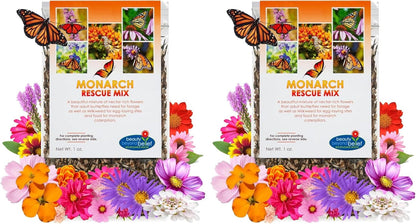 Monarch Butterfly Rescue Wildflower Seed Packet - 1oz, Open-Pollinated Wildflower, No Fillers, Annuals, Perennials and Milkweed Seeds for Monarch Butterfly 1oz