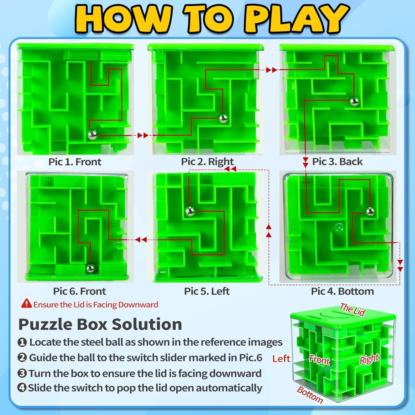 2 Pack Money Puzzle Gift Box, 3D Maze Puzzle Boxs Games Toy Gravity Memory Cube Ball Puzzle Educational Toys Gifts for Kids Boys Girls Students Teens Adults,Green and Blue