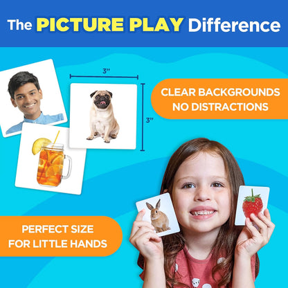 ThinkPsych First Nouns Picture Play Cards | Award Winning | 150 Picture Cards for Speech Development | Autism and Speech Therapy Materials | Best Flash Cards for Toddlers and Homeschool