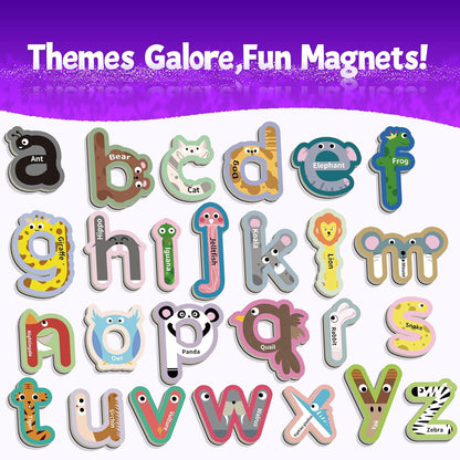 26 Pieces Large Magnetic Letters for Fridge, Capital A-Z Alphabet Magnets for Toddlers 1-3, Large Magnetic Letters for Fridge & Whiteboard, Alphabet Magnets for Toddlers 1-3