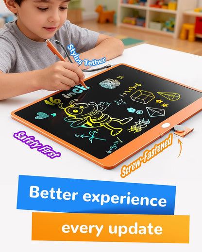 KOKODI LCD Writing Tablet, 12 Inch Colorful Toddler Doodle Board Drawing Tablet, Erasable Reusable Electronic Drawing Pads, Educational and Learning Toy for 3-6 Years Old Boy and Girls(Blue)