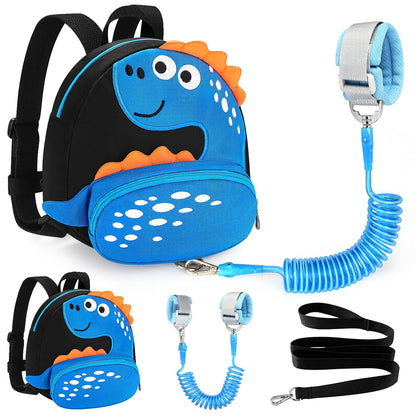 Accmor Toddler Harness Backpack Leash, Cute Dinosaur Backpacks with Anti Lost Wrist Link, Cute Mini Child Backpack Wristband Tether Strap and Protection Leashes for Boys Girls Aged 1-3 Years
