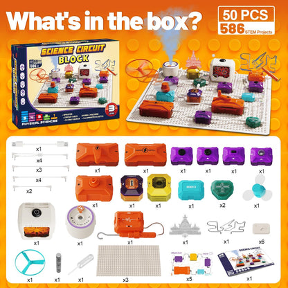 Gohero Circuits Science Kit，76 STEM Projects,Science Experiments for Kids with Fan, RGB Lights,Learning & Education toysKids Circuit Board for Kids(586 Projects+)